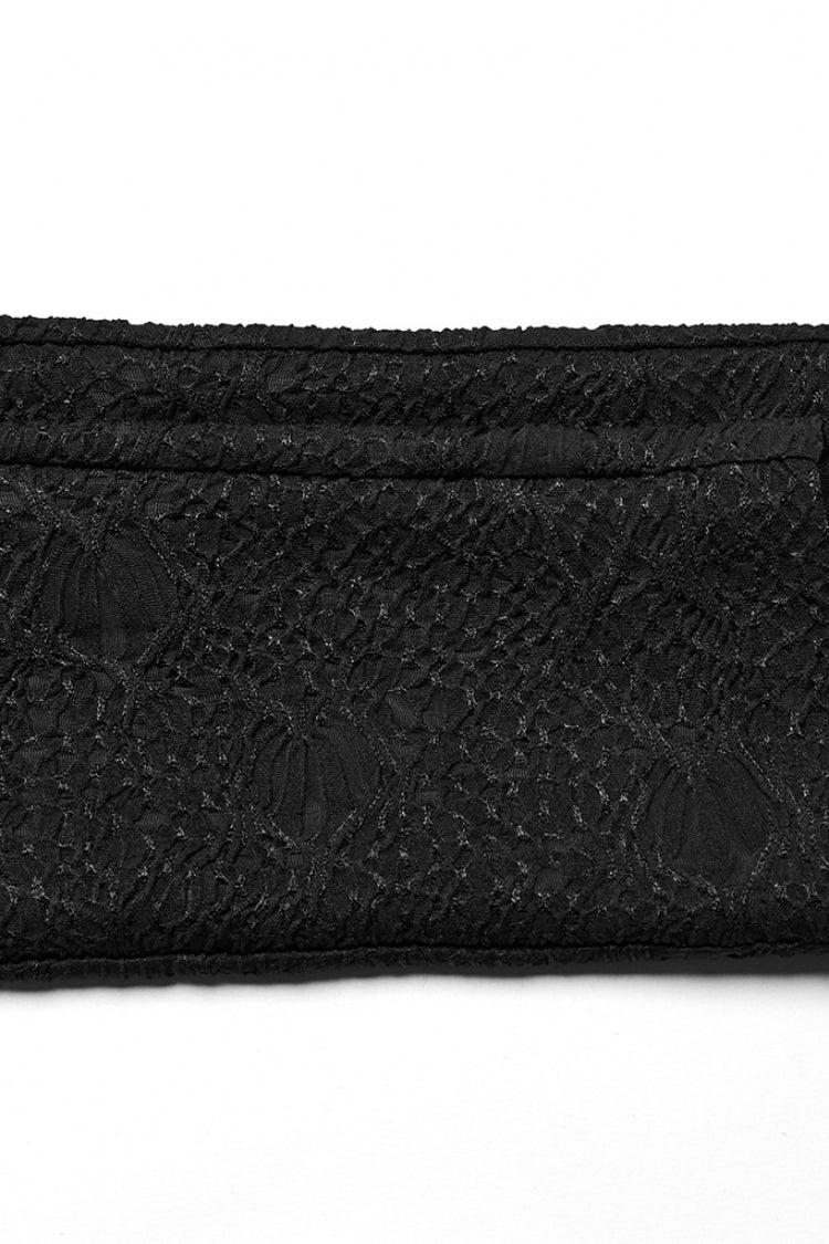 Mesh Button Decor Slim Gothic Leggings for Women