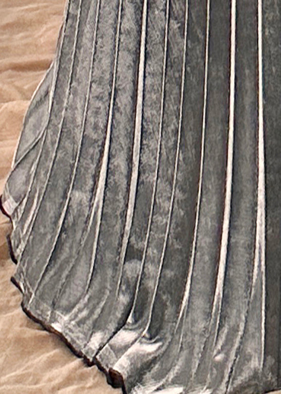 Elastic Casual Silvery Spring A Waist Line Skirt