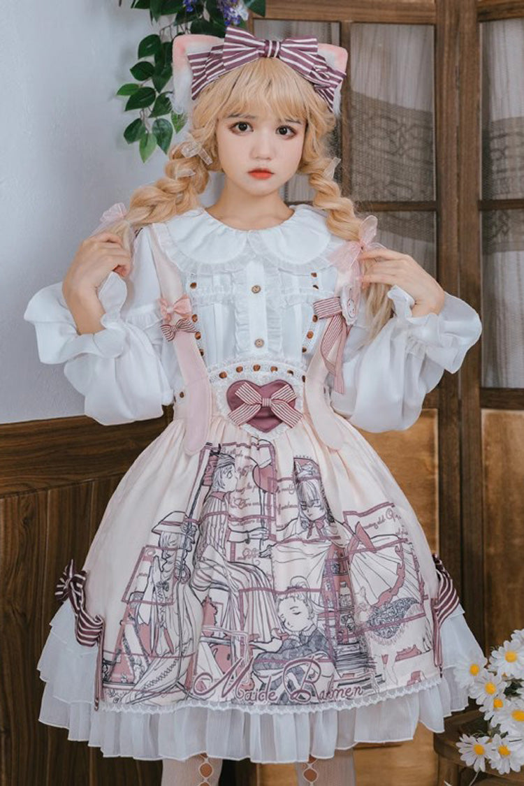 Ivory Lace-Trimmed Doll Collar Long-Sleeve Lolita Top