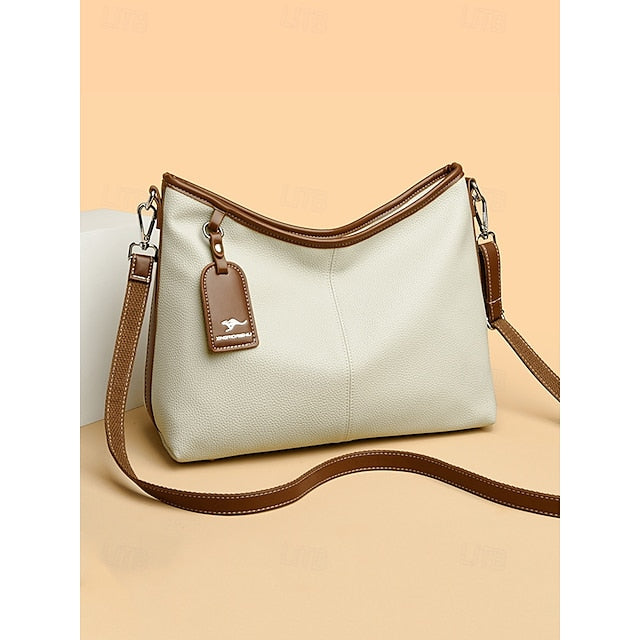 Bag Brown Hobo Leather Faux with Accents Green