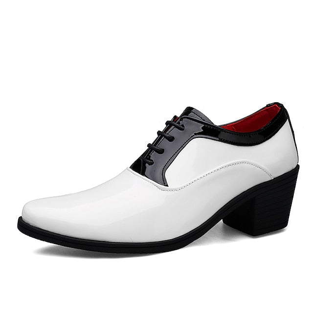 Shoes Red Oxford and White Faux Leather Patent Men's –