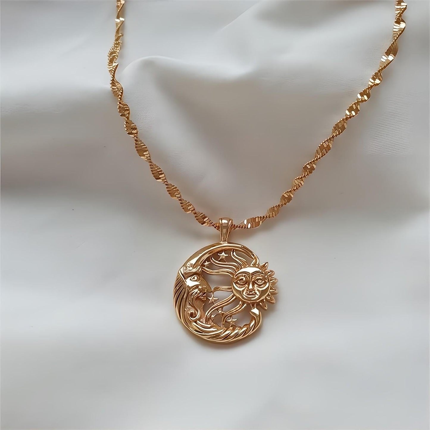 Sun and Moon Boho Celestial Necklace