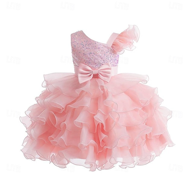 Pageant Party Girls Flower Dress Kids Gown Ball Wedding Ruffle