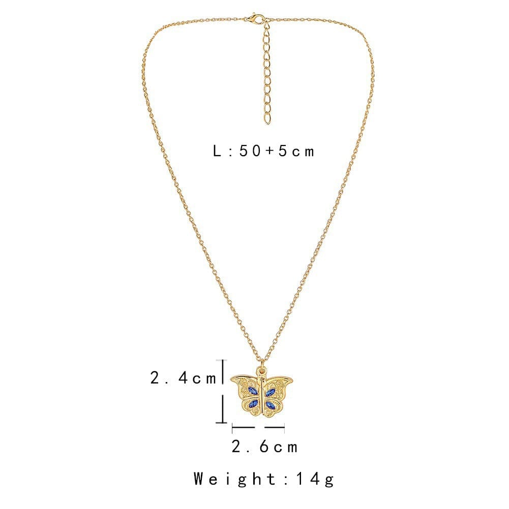 Photo Frame I Love You Heart Butterfly Necklace