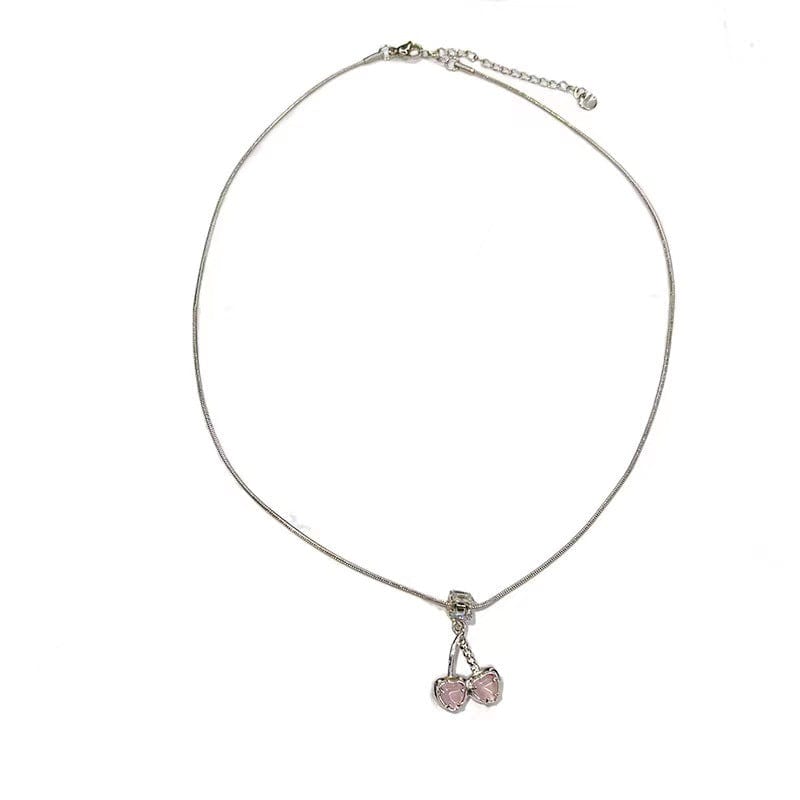 Pink Cherry Pendant Necklace