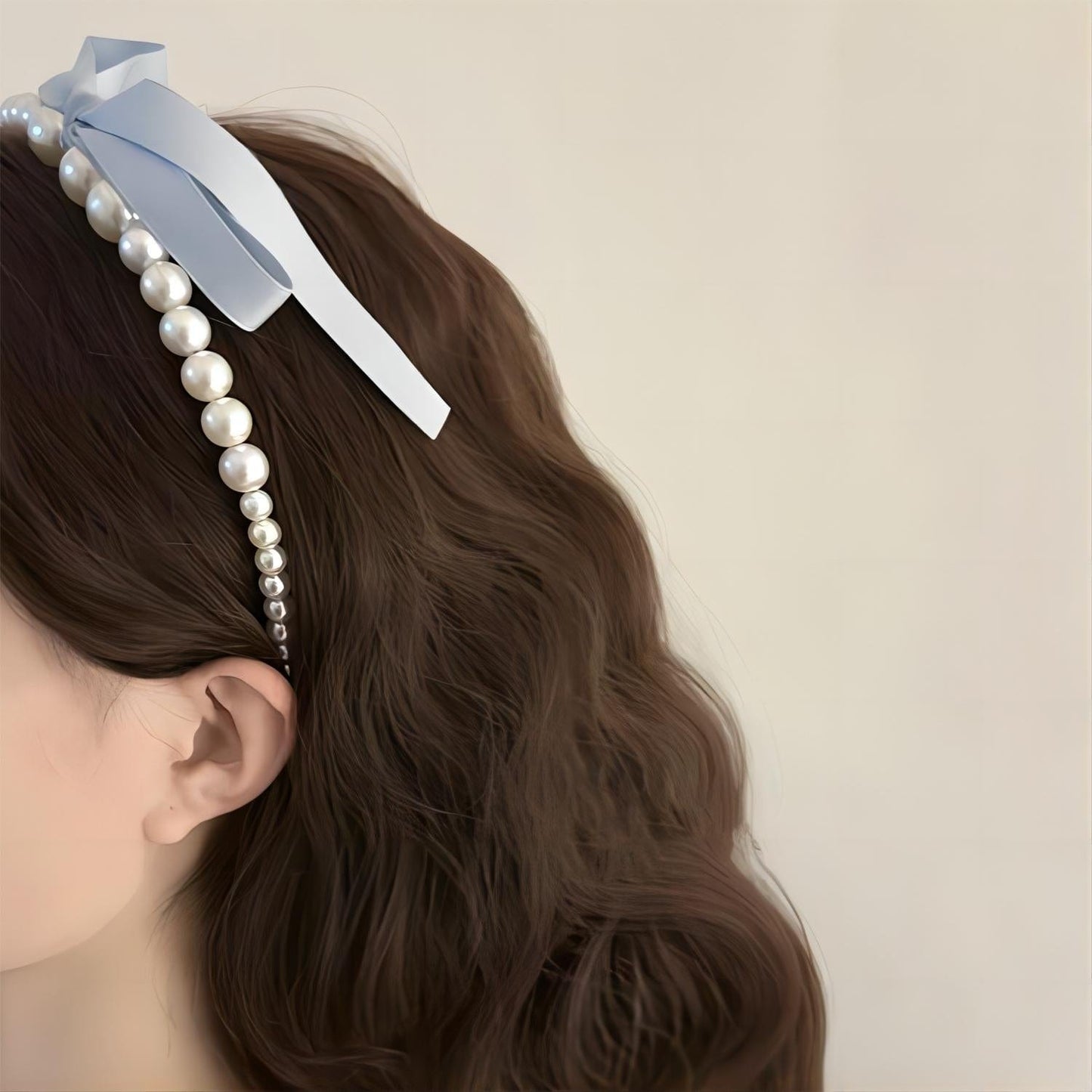 Ribbon Pearl Hair Band