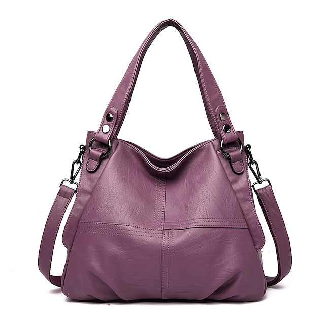 Women's Faux Leather – Burgundy Bag Large Shoulder