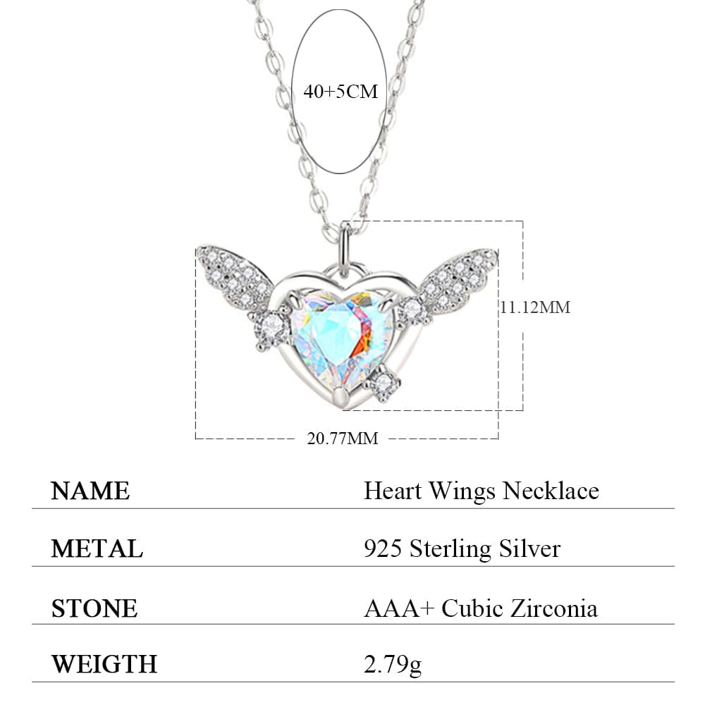 Dainty Heart Wings Necklace