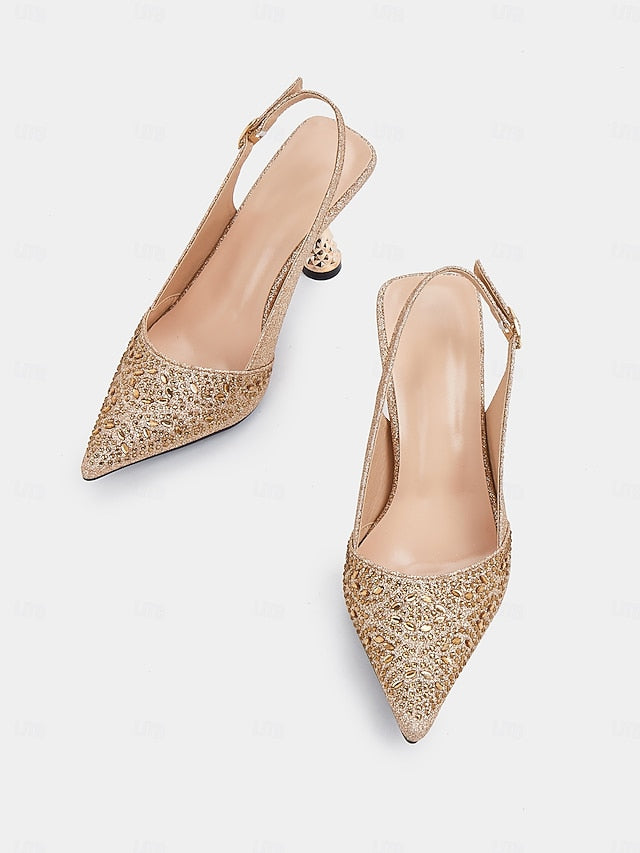 Pointed – Women's Sparkling Toe Glitter Pumps Slingback