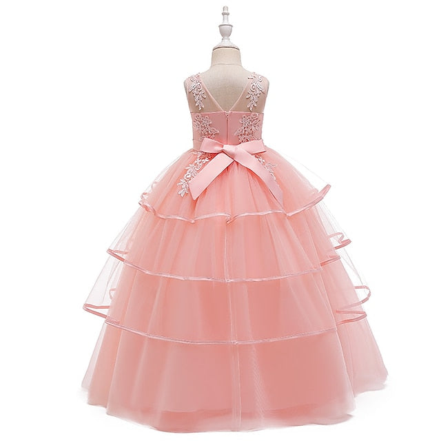 Party Color Kids Girls' Solid Sleeveless Dress