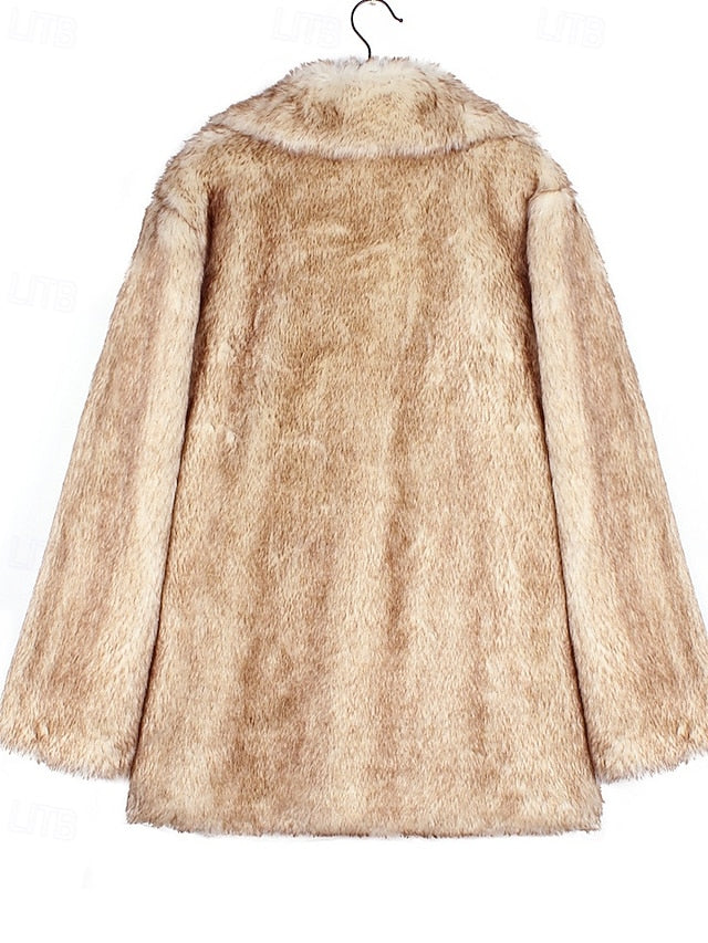 Faux Comfortable Women's Fur Coat Furs Warm
