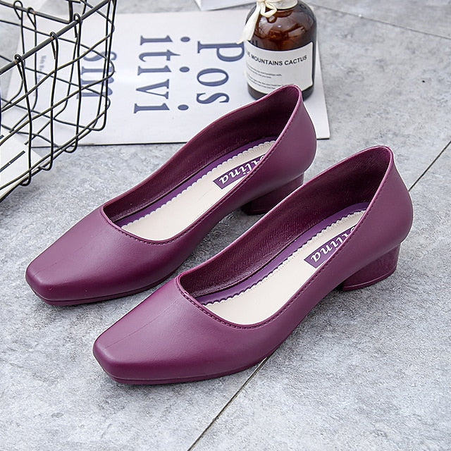 Slip-On Toe Low Black Heel Women's – Classic Pumps Round