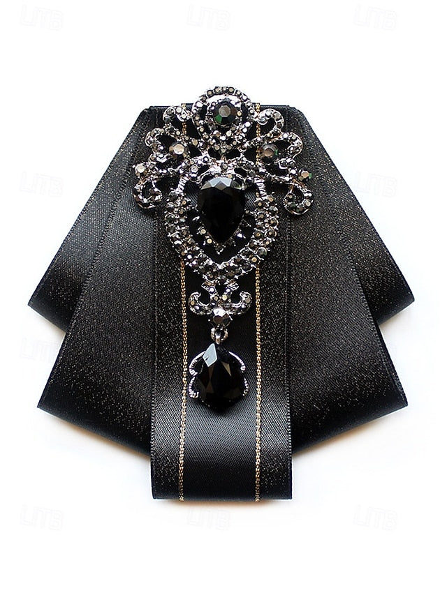 Men's - Satin Diamond-Accent Bow Tie Christmas Elegant