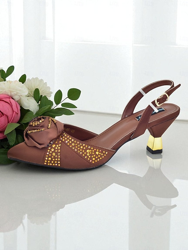 and Matching Women's Heels - Slingback Gold Set Clutch