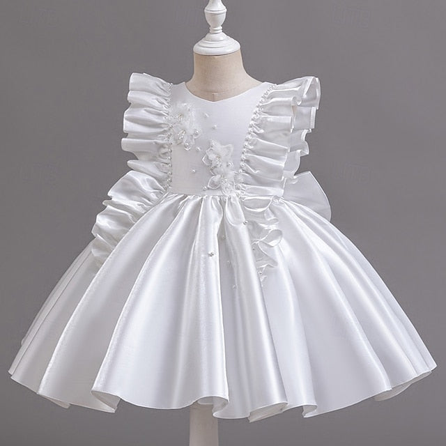 Sleeveless Dress Girls' Wedding Toddler Party Floral