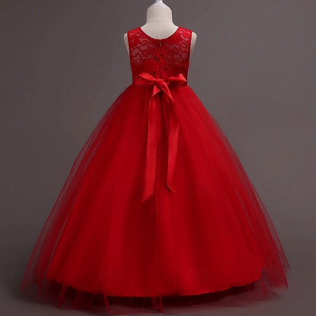 Solid Party Kids Color Cosplay Girls' Dress