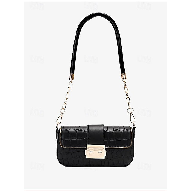 Women's Bag Baguette Shoulder Envelope Leather PU