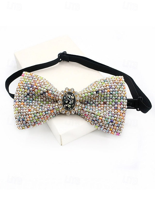 with Gemstone Strap Bow Men's Luxury Adjustable – Tie