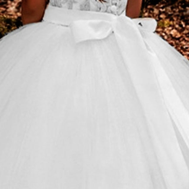 Girls' Dress Floral Solid Girl Kids Colored Flower