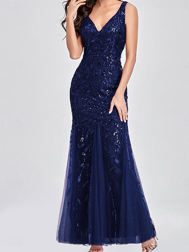 V Bride Mother Neck Party Floor the Elegant Dress of