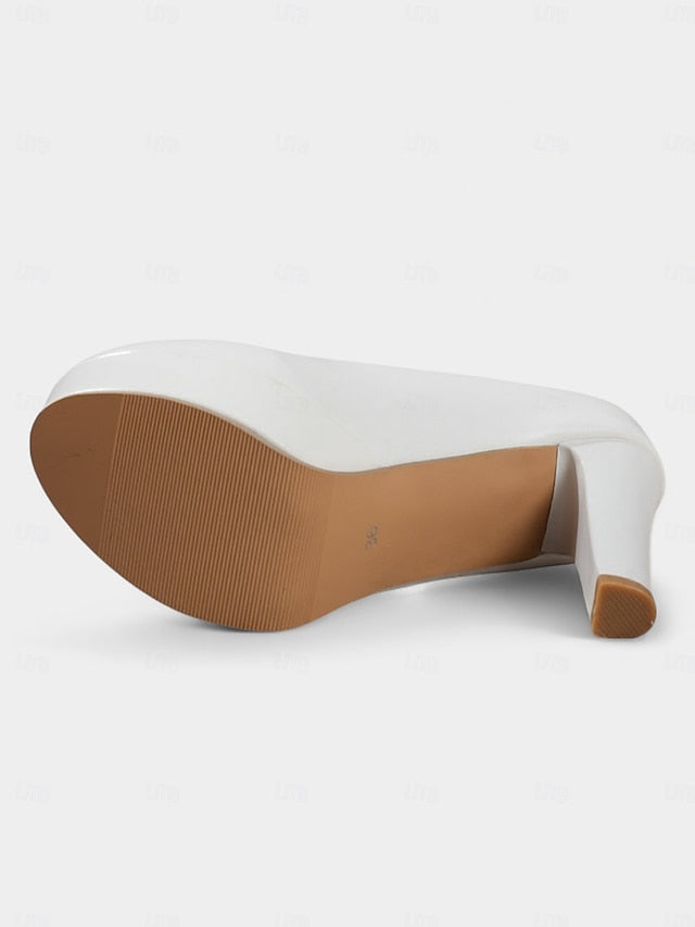 Victorian-Style Women's Pink Heels 1950s Faux - Platform