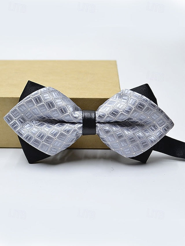 Men's Christmas Bow Geometric Pattern Tie with