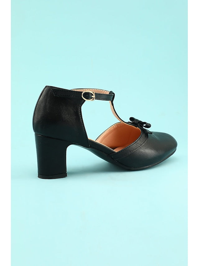 1950s Vintage Shoes 20s Chunky T-strap heels Roaring Heels Retro