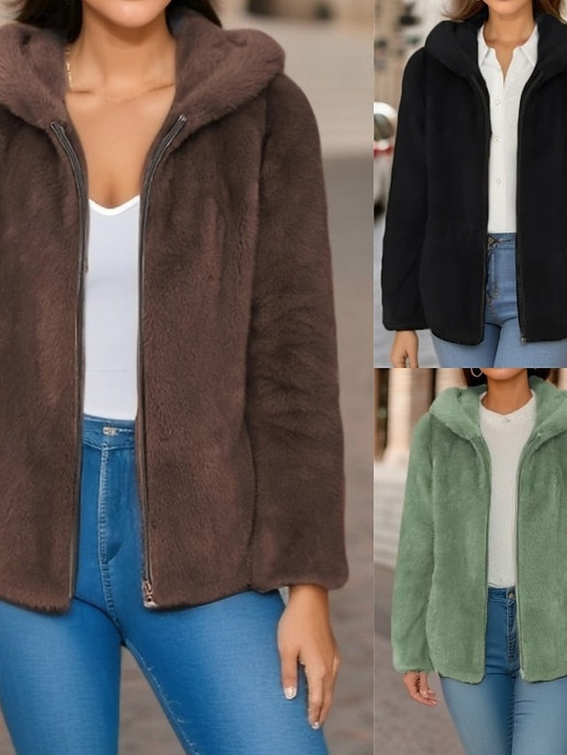 Jacket Comfortable Casual Warm Zipper Women's Pocket