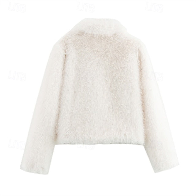 Women's Comfortable Buttons Furs Faux Warm Coat Fur