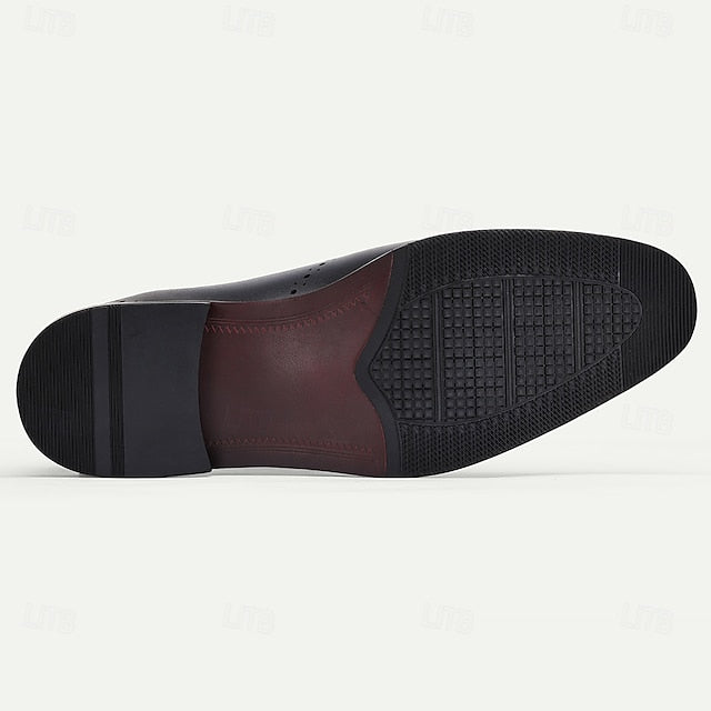 Men's Shoes Classic Oxford Cowhide Genuine Navy Blue