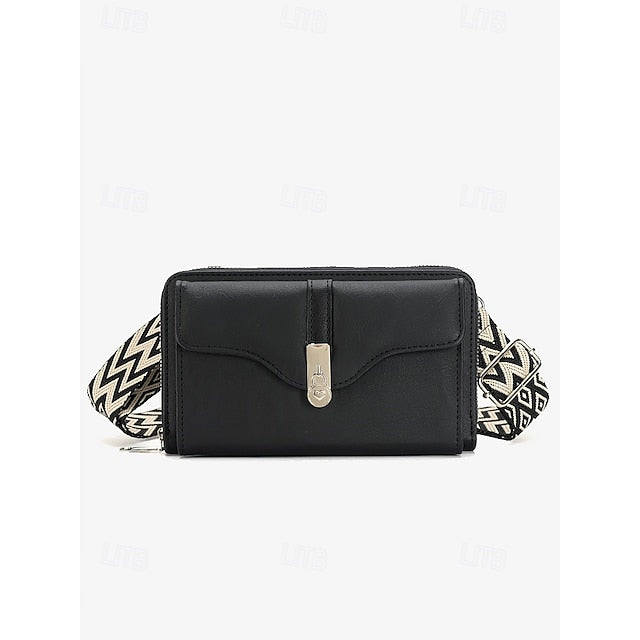 Crossbody Faux Women's Geometric Bag Pattern with Leather