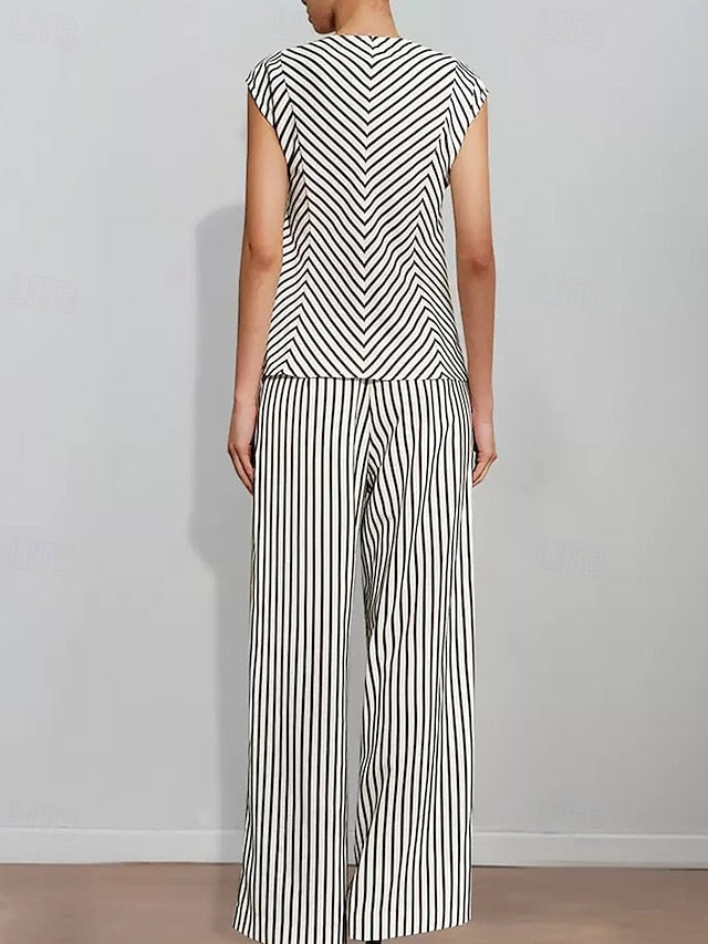 Pantsuit Print the Striped Two Bride Mother of Piece