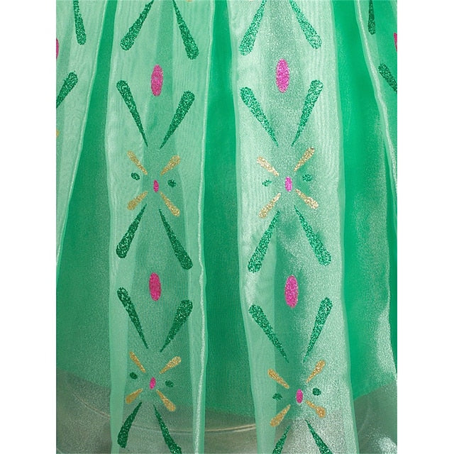 Frozen Princess Party Girl Flower Anna Fairytale Theme Dress