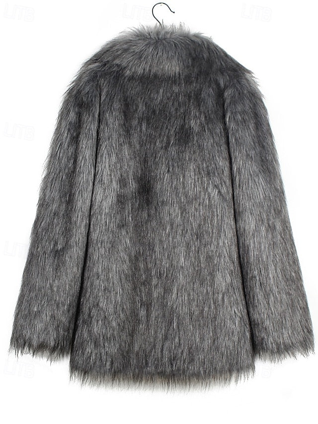 Fur Women's Coat Furs Faux Warm Comfortable