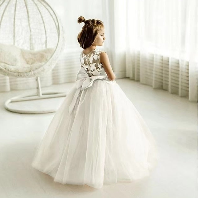 Solid Girls' Kids Color Flower Dress Girl Party