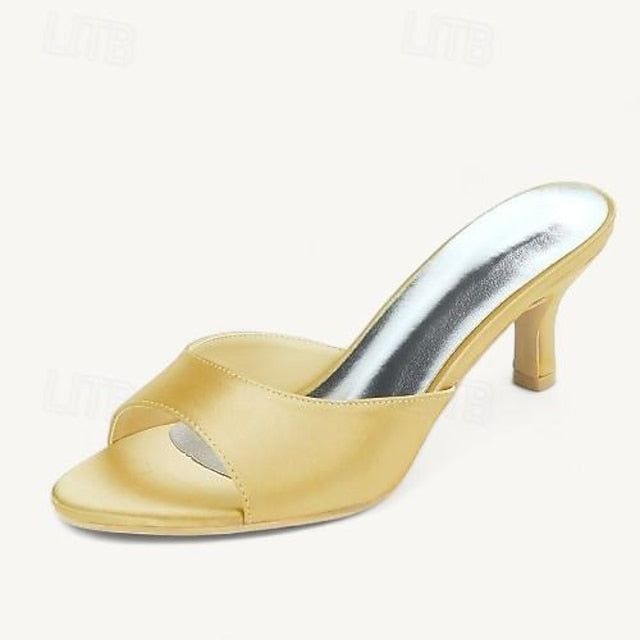 Women's Kitten Wedding Open Shoes Heel Toe Sandals