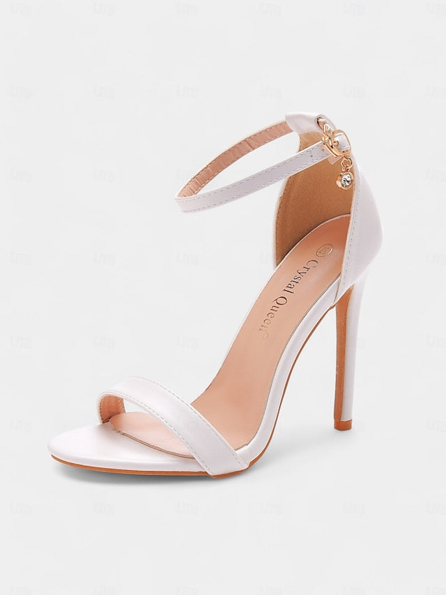 – Wedding Heel Women Sandals Stiletto for Metallic Sleek