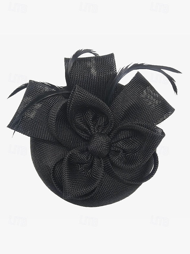 and Feather with Hat Fascinator Bow Accents Women's Green