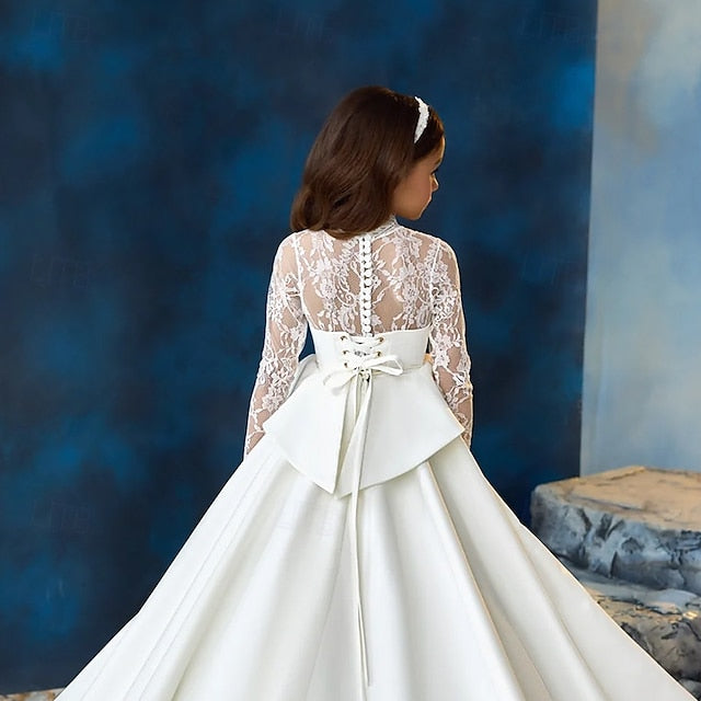 Color First Dress Girls' Communion Solid Kids Party