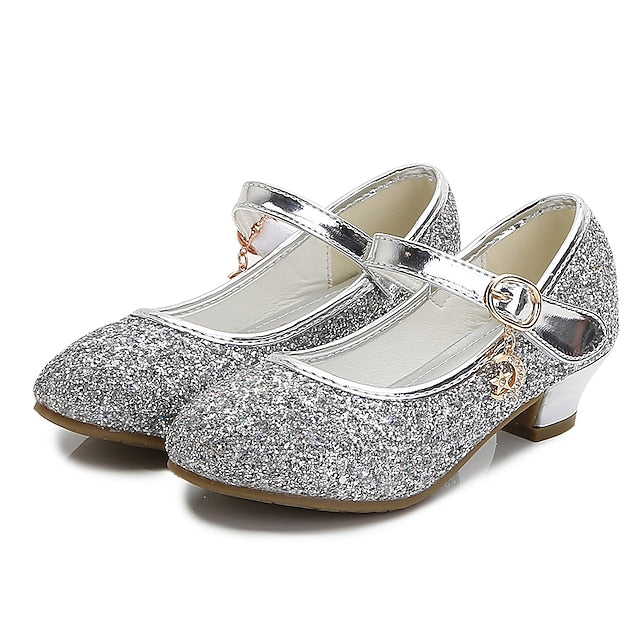 Heel Low Girls' Sparkly - Shoes Mary Jane Glitter