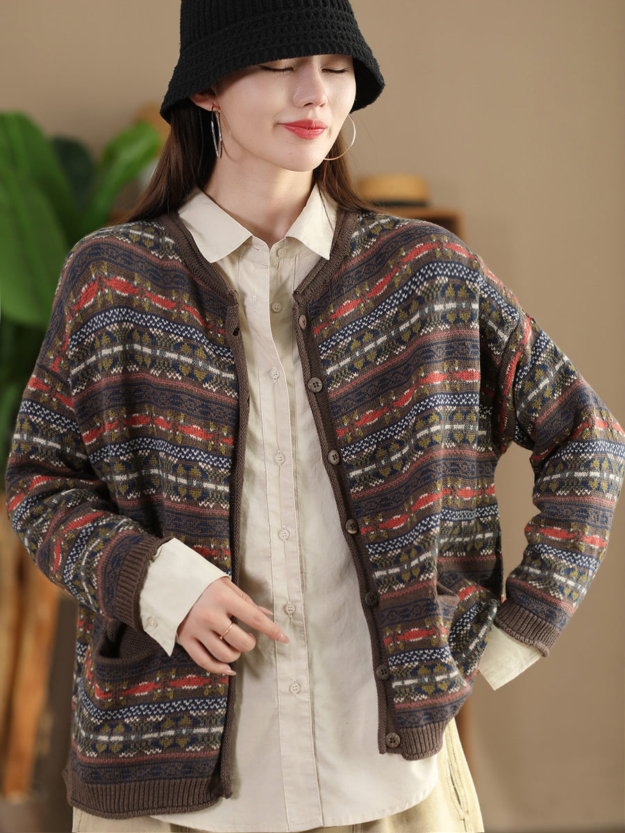 Women Autumn Cotton Knit Cardigan Sweater AT1022