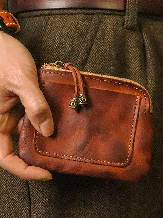 Leather Genuine Square Coin Women Purse Casual