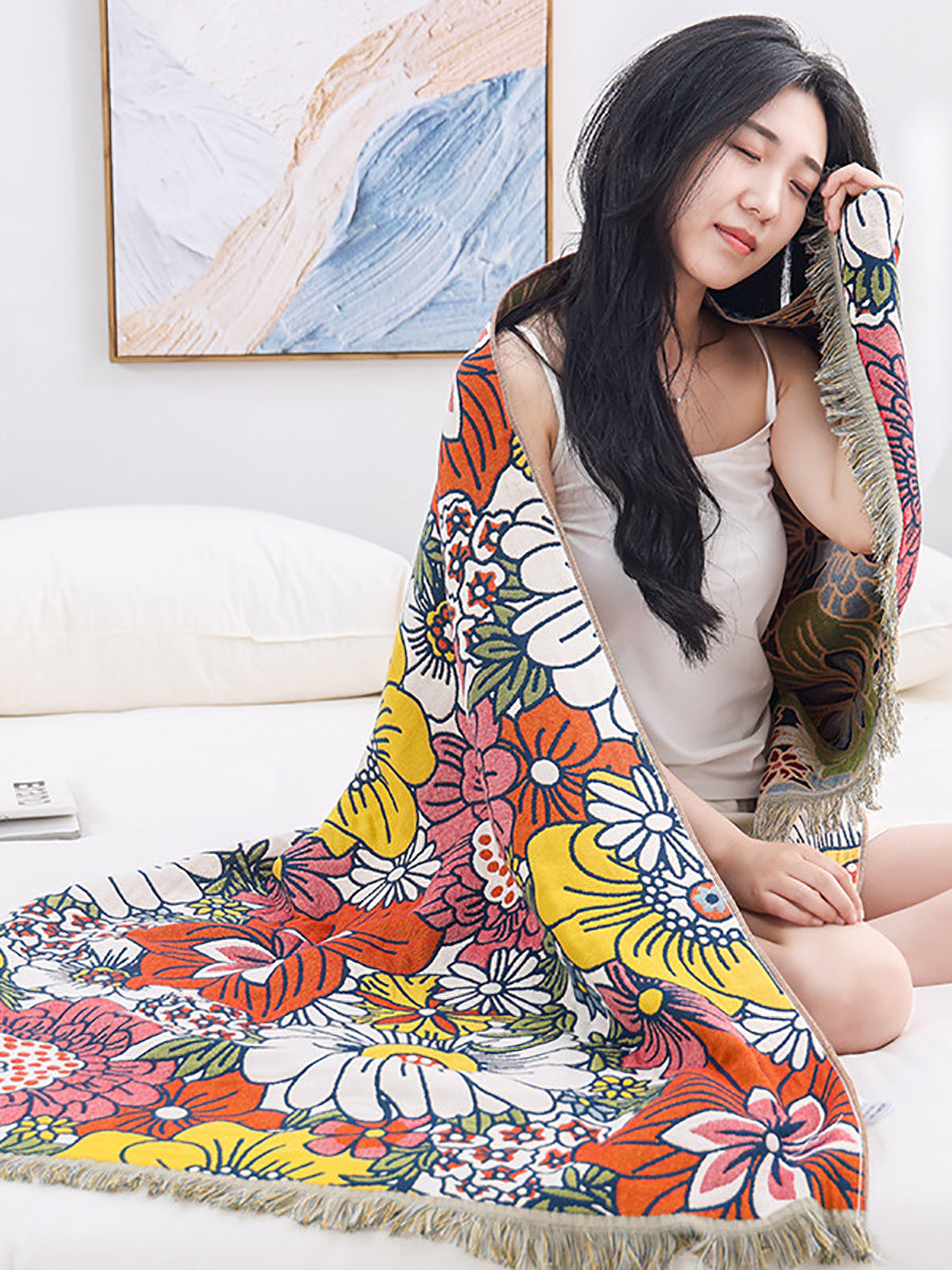 Jacquard Bath Adult 100%Cotton Flower Quick-dry Towel