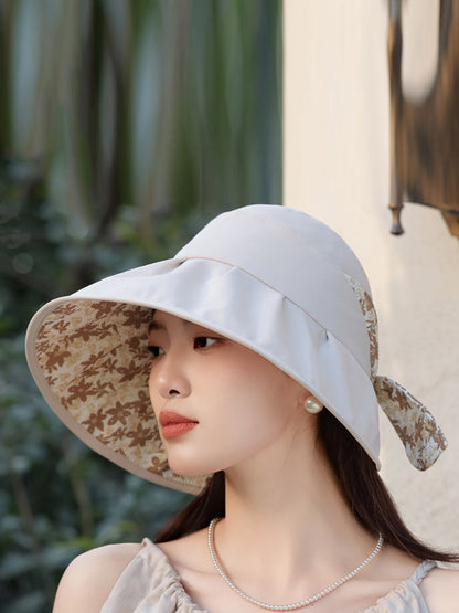 Floral Summer Sunproof Bowknot Women Artsy Hat