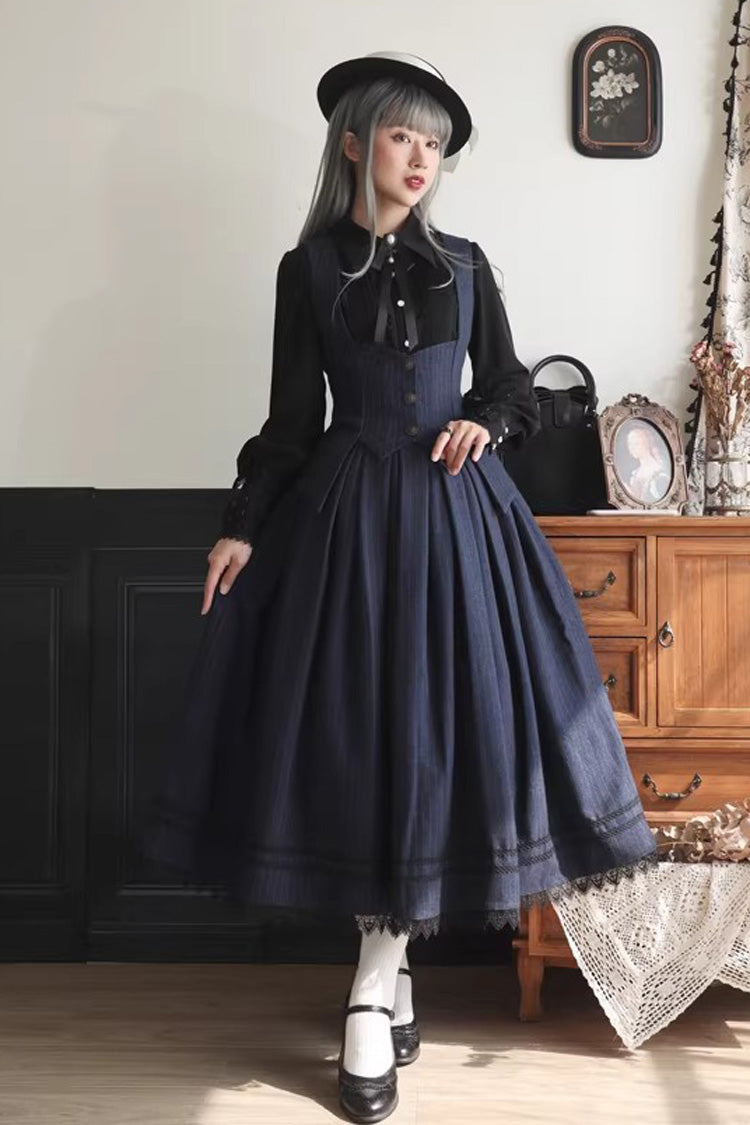 Griffin's Pact Striped Gothic Lolita Skirt Vest Set