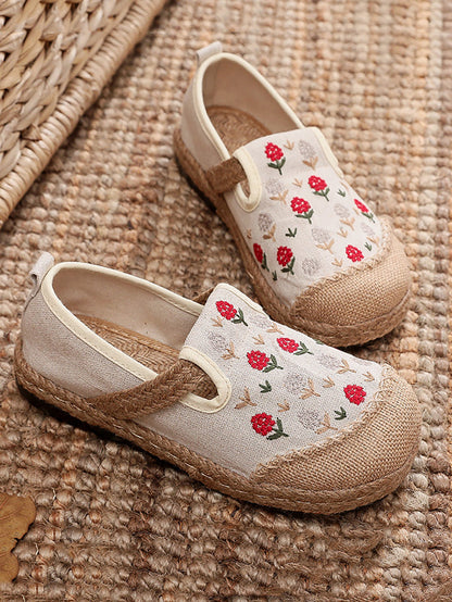 Women Summer Artsy Embroidery Linen Cotton Shoes BN1034