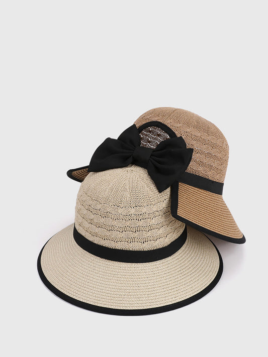 Bowknot Weave Women Straw Sunproof Hat Summer