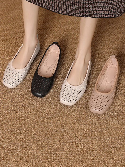 Heel Out Low Casual Shoes Summer Hollow Women