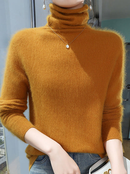 Women Autumn Turtleneck Wool Soft Warm Knit Sweater AV1029