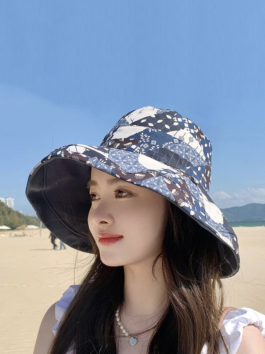 Women Casual Summer Solid Reversible Wearing Collapsible Hat LL005